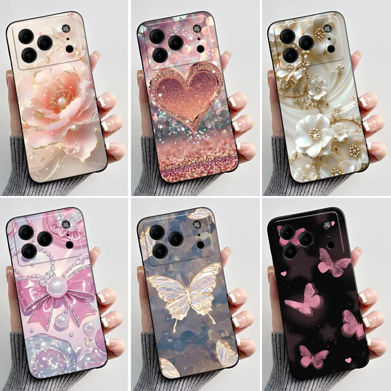 Printed Phone Case For DooGee Note 56 Fundas Capa Soft Silicone Black Shell Cover Cute Flower Cartoon Casing Fundas