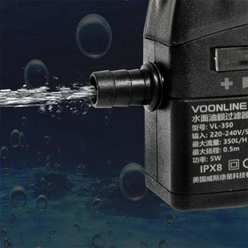 Aquarium Surface Oil Skimmer Filter Mini Mute Auto Oil Film Processor Remove Tool for Fish Tank Water Filtration