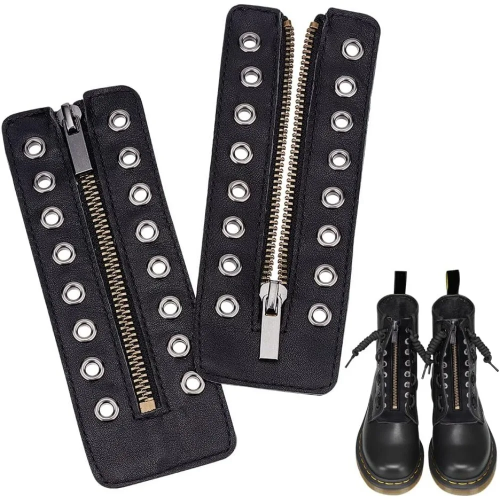 1 Pair Leather Lace-in Boot Zipper Inserts 6.5