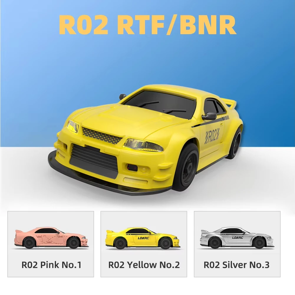 LDARC R02 Mini Rc Sports 1/64 نموذج تحكم عن بعد كهربائي مقلد سيارة منضدية RTR 2.4G ألعاب أطفال للبالغين هدية