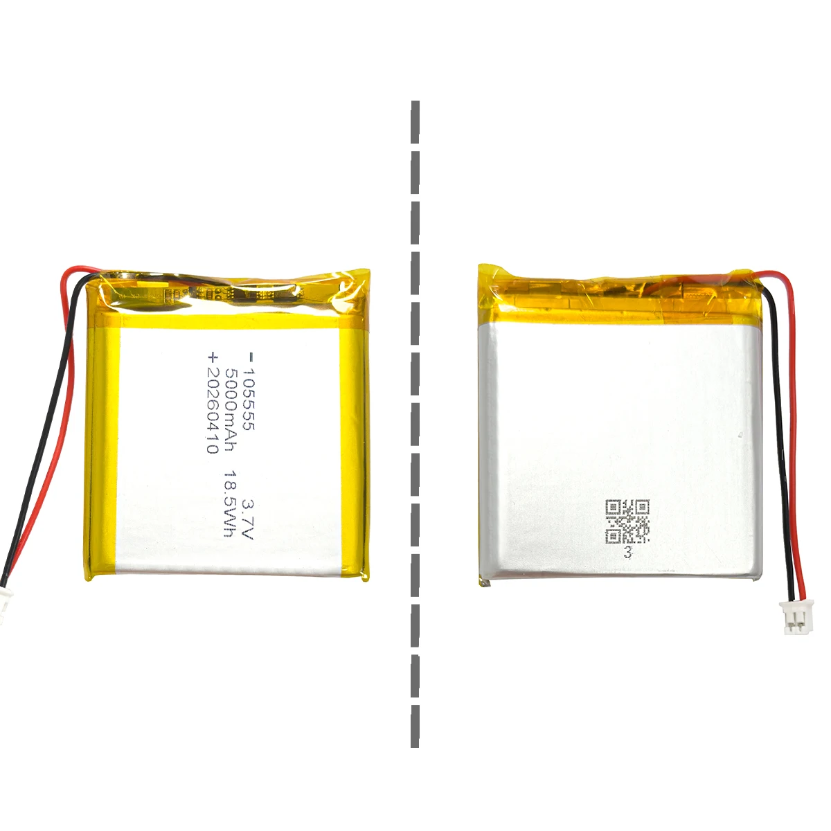 Rechargeable 105555 3.7V 5000mAh 18.5Wh Lithium Polymer Battery Lipo Cell For Power Bank LED Lamp DIY Electronic Project