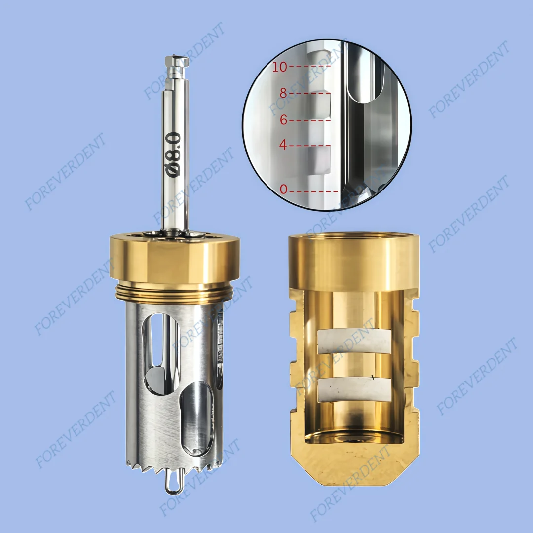 

8.0MM Dental Golden Half Moon Bone Drill Sampling Trephine Bur Incremental Bone Slice