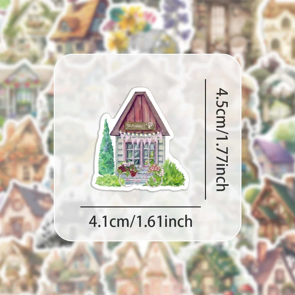 

10/30/50pcs Retro Crtoon Garden Cottage Aesthetic Graffiti Stickers for Motorcycle Phone Suitcase Car Decoration Sticker Kid Toy