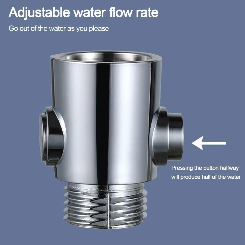 Plastic Shower Head Arm Diverter Flow Limiter Water Pressure Control Water Stop Valve One-Button Sprayer Shut-Off Switch