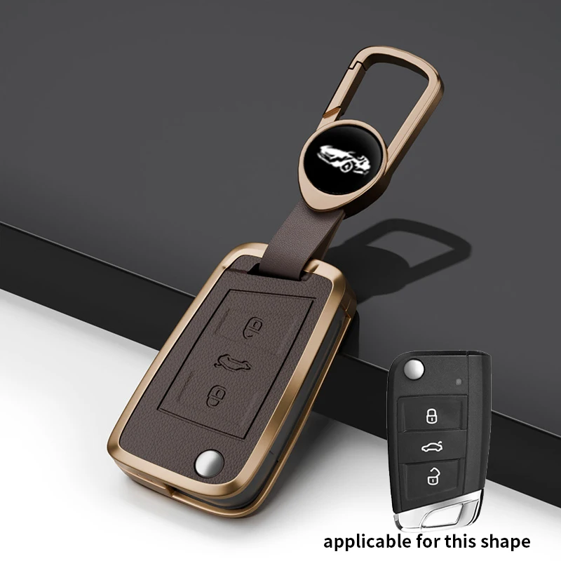 Car Key Case Cover for VW Volkswagen Golf 7 MK7 Tiguan MK2 T-roc T-cross Skoda Octavia Kodiaq Karoq Seat Ateca Leon Fob