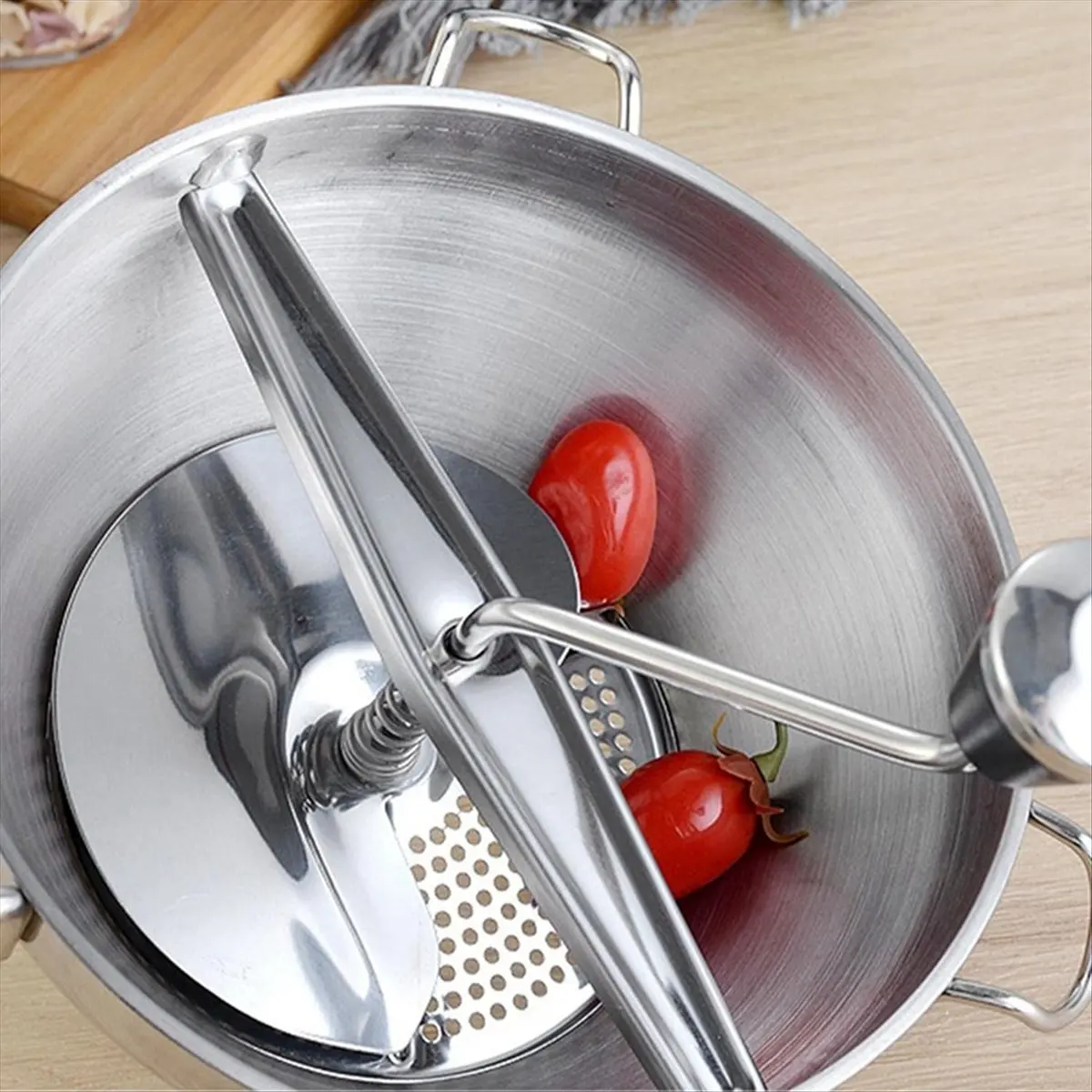 (AIMA) Puree Maker,Potato Masher,Steel Vegetable Fruits Grinder Tool,Pressing Mashing for Pumpkin,Food Mill view 5