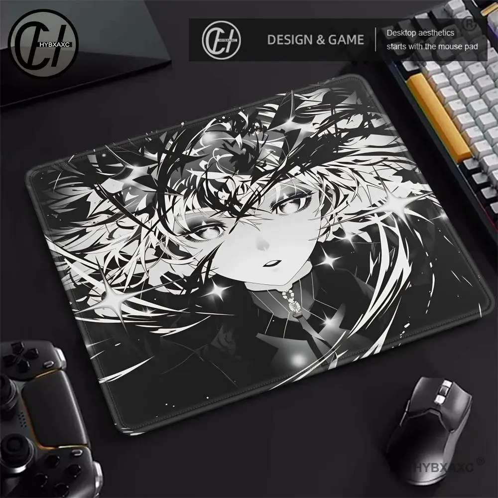 

HYBXAXC Trendy INS Anime Cool Girl XXL Photovoltaic Glass Mouse Pads Large Size E-sports Gaming Desk Pad PC FPS Gaming Mousepads