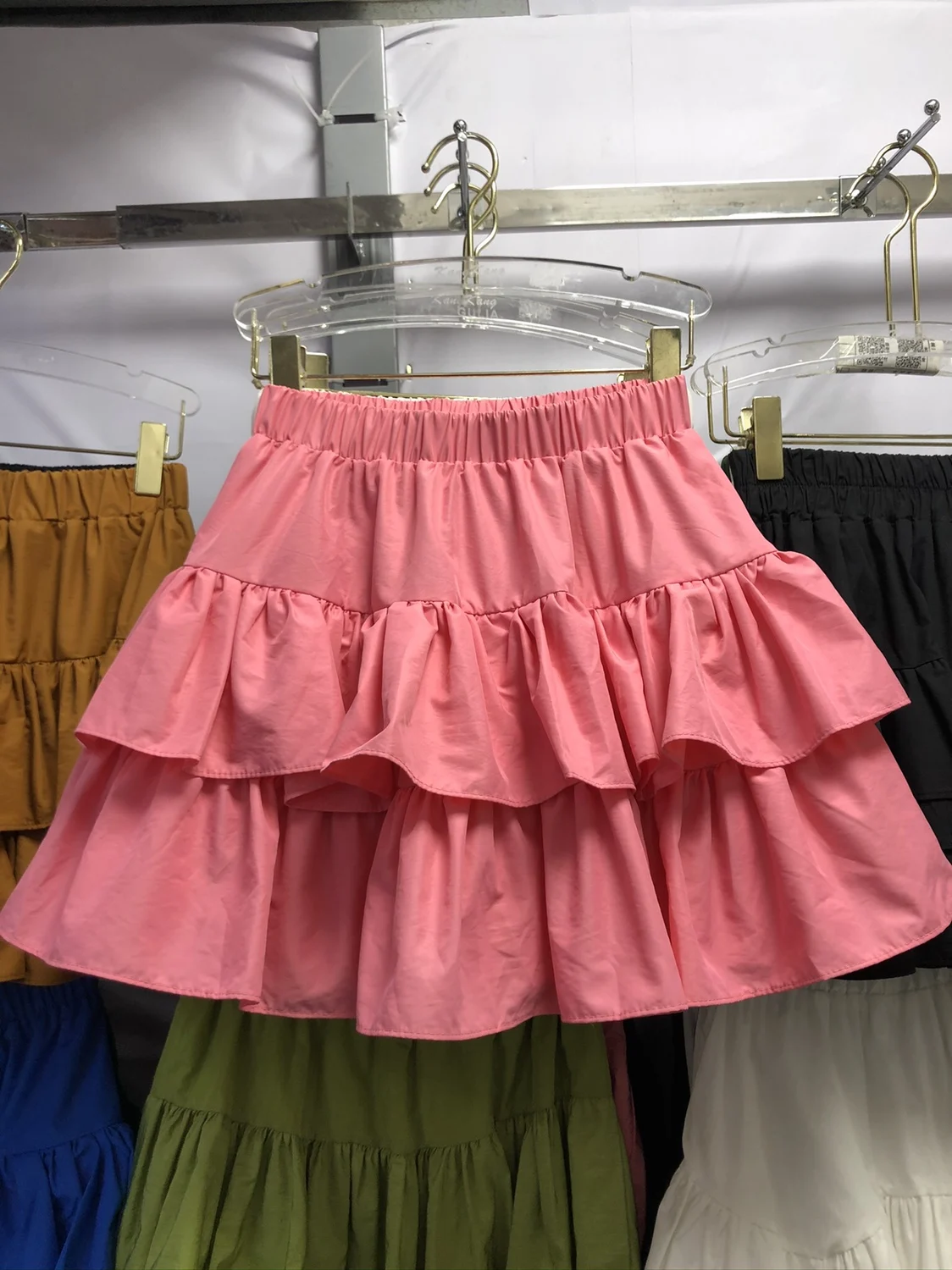 

Korea Cute Age Reduction Cake Skirts Women New Summer All-match Elastic High Waist Ruffles Bubble Skirt A-line Shorts Skirts