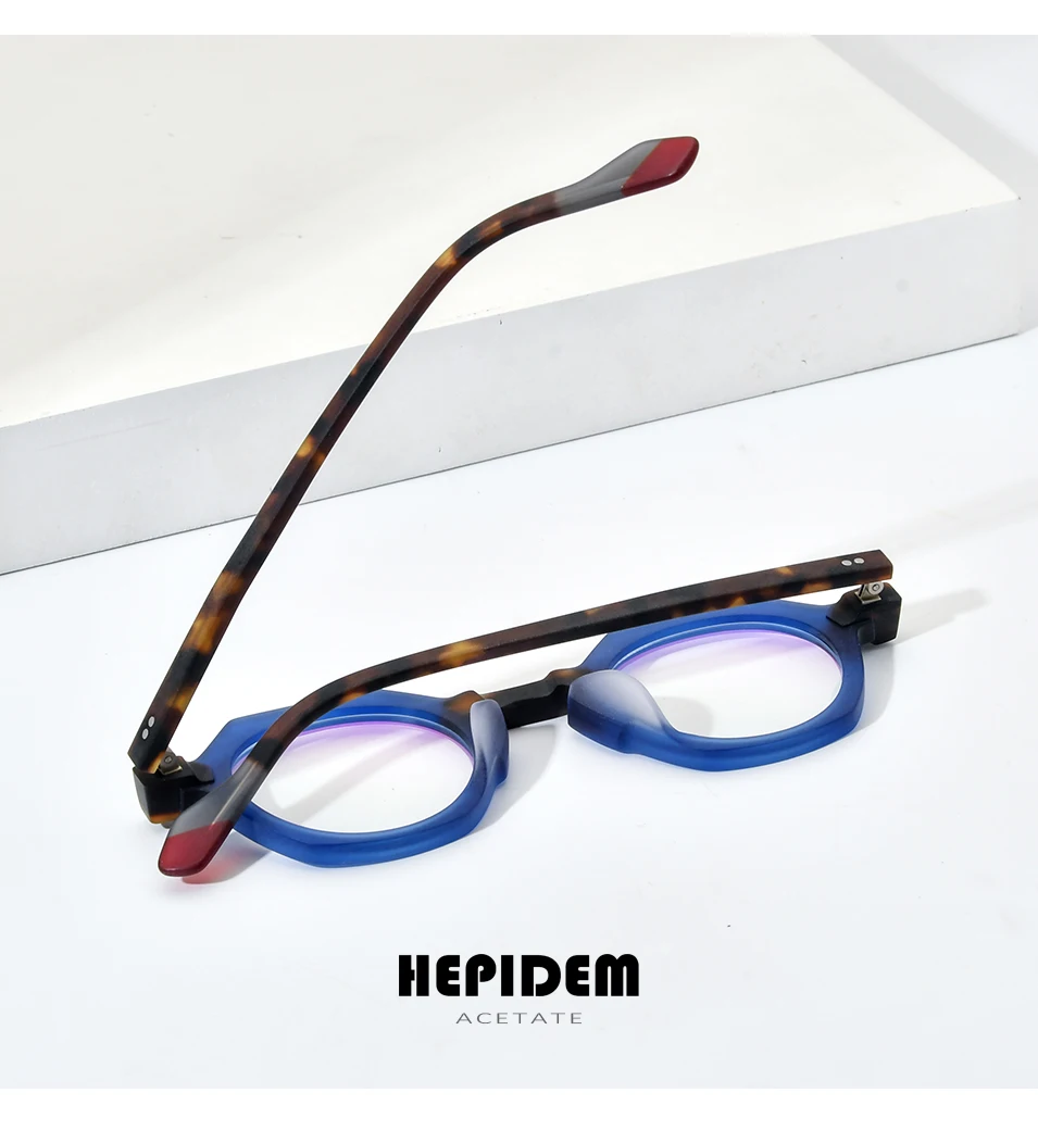 HEPIDEM Acetat Brille Frauen Marke Designer Runde Nerd Brillen Rahmen Neue Männer Dicke Japanische Handgemachte Große Größe Brillen 9229 – Detail 16