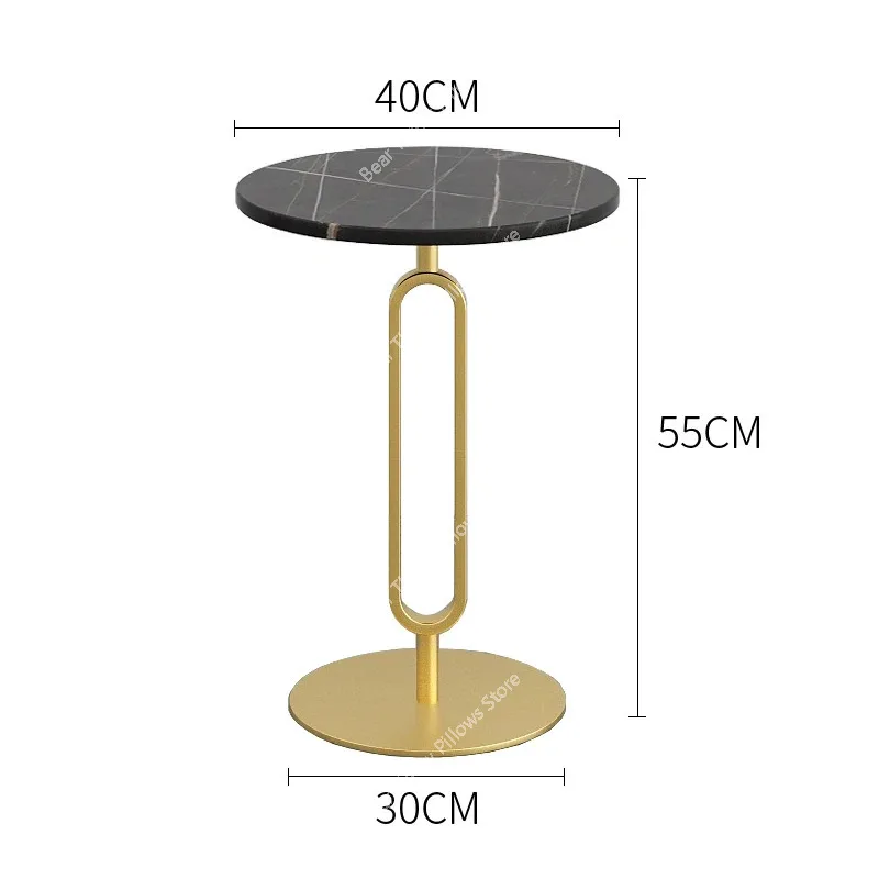 

Роскошный мраморный стол для спальни, минималистичный круглый стол для офиса, современный маленький золотой кофейный столик