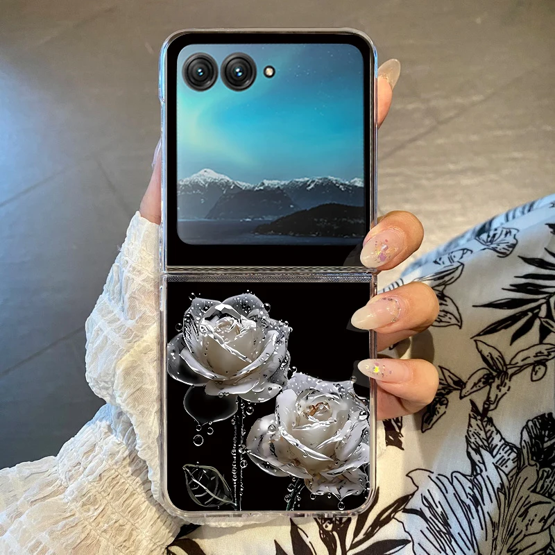 حافظة هاتف قابلة للطي لهاتف موتورولا رازر 50 الترا رازر 40 الترا 50 40 طائرة منقوشة ضد الصدمات غطاء كمبيوتر صلب شفاف