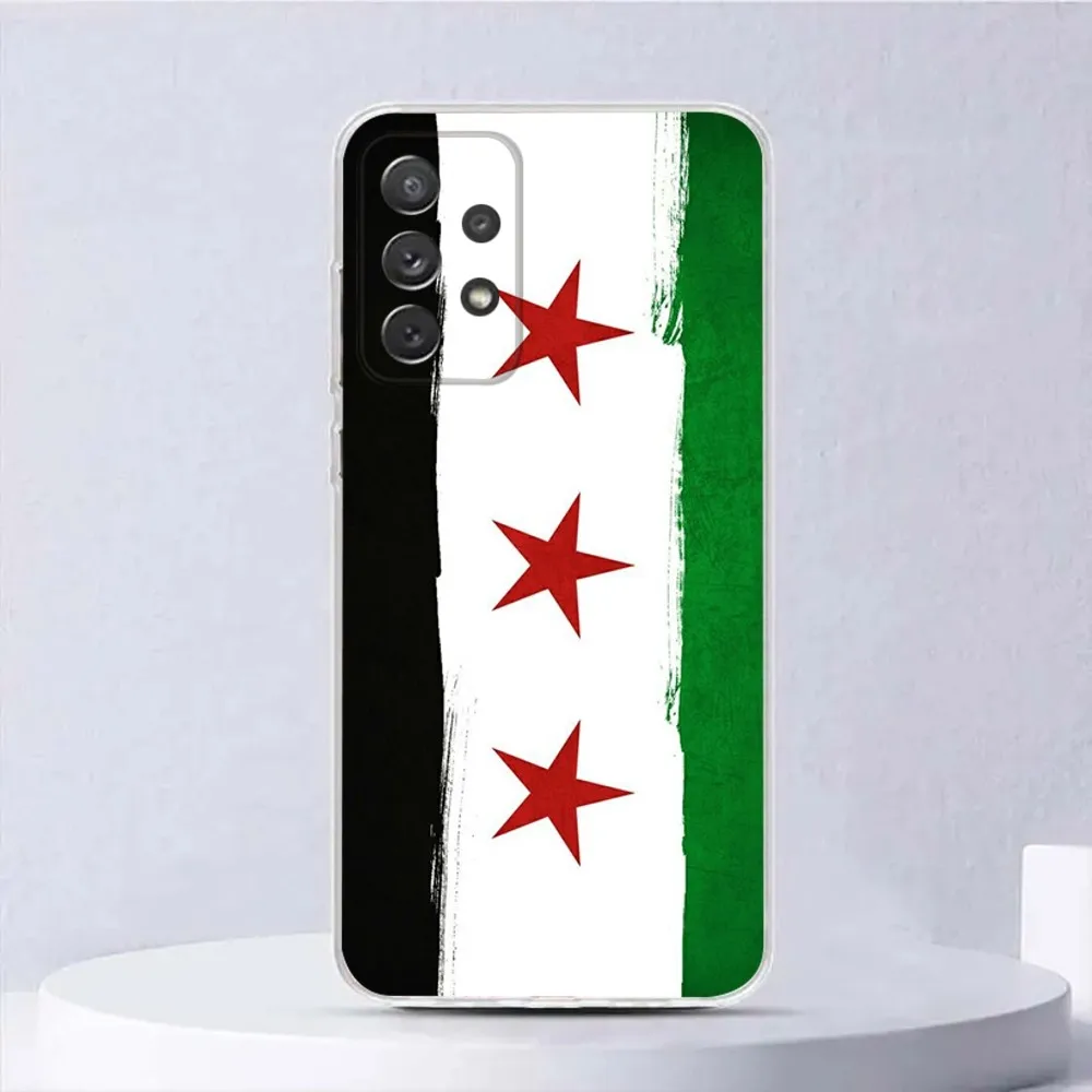 Syrian Revolution Flag Phone Case For Samsung Galaxy A31,A33 A71,70,52,51,40,31,A50,30S,21S,Note20ultra Transparent Cover