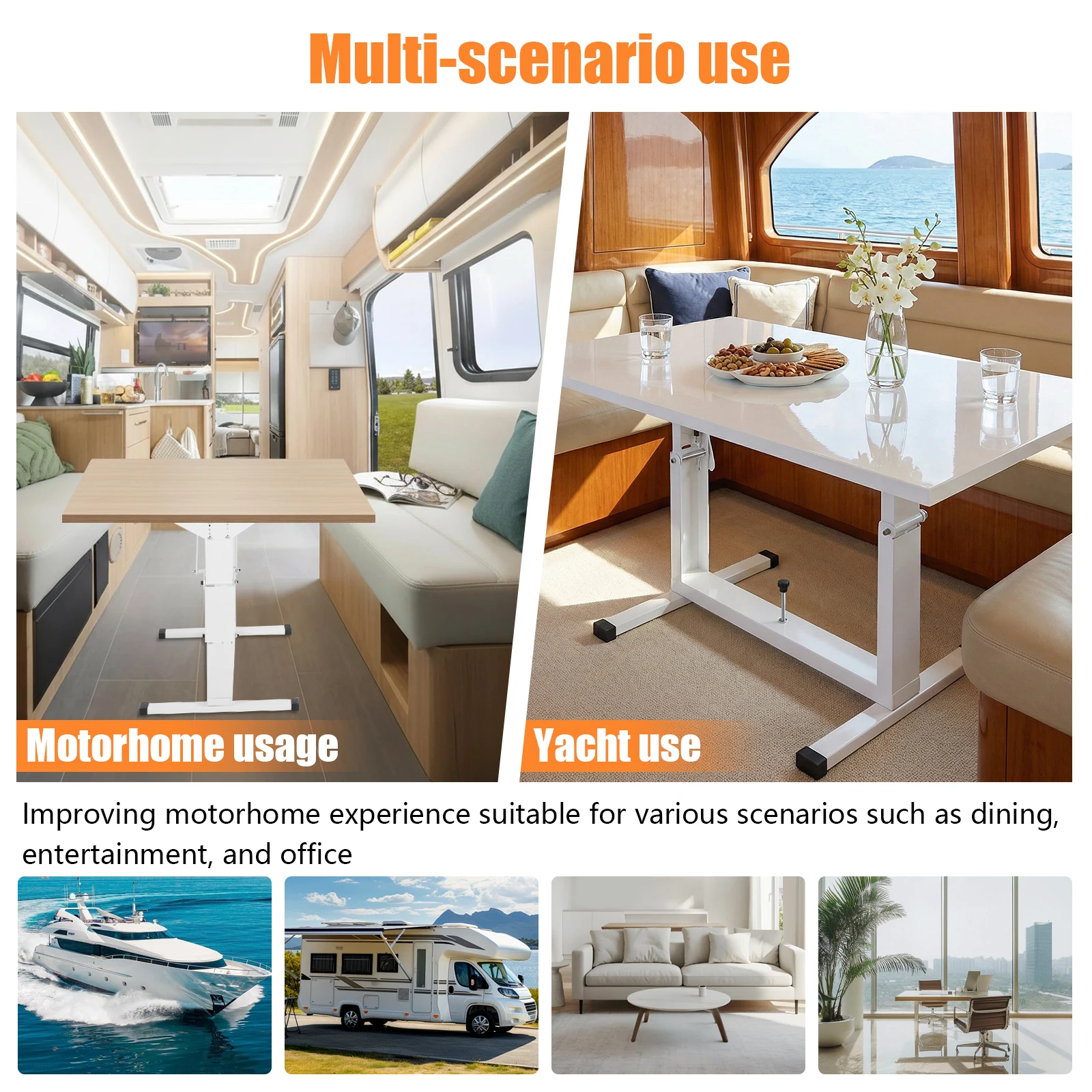 

RV-Specific Folding Table Frame Easy Install Liftable Table Frame Desk Stand Lifting Legs for RV Camper Dining Desks Base