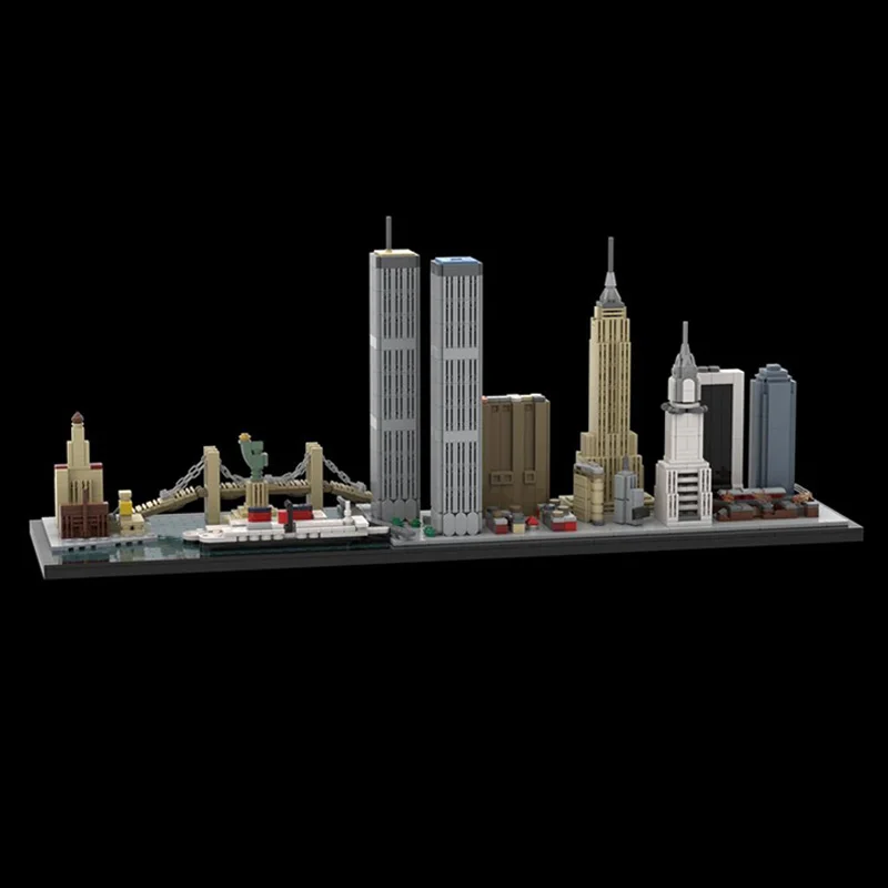 City Street View Model MOC Building Bricks Urban Architecture Scene Modular Technology Gifts Holiday Assemble Children Toys Suit