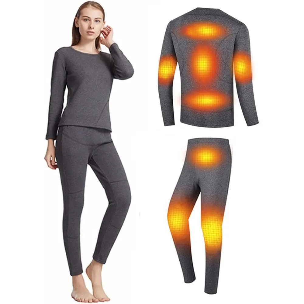 

Женский комплект термобелья с подогревом, USB-нагреваемый комплект женского термобелья, зимние леггинсы