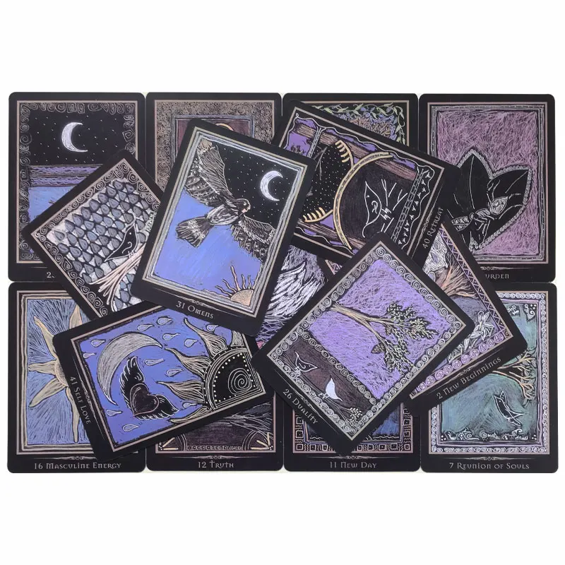 Hot sales Shamanic Healing Oracle Tarot Card Fate Divination Prophecy Card Family Party Game Tarot 44 Card Deck PDF Guide