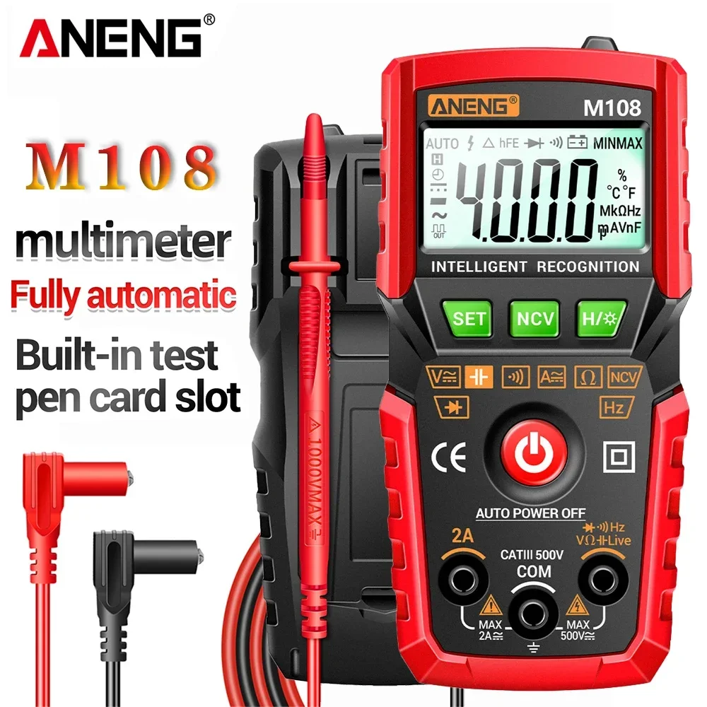 

ANENG M108/M107 Mini Digital Multimeter 4000 count AC/DC Electrical Instruments Tester Auto Multimetro digital profesional meter