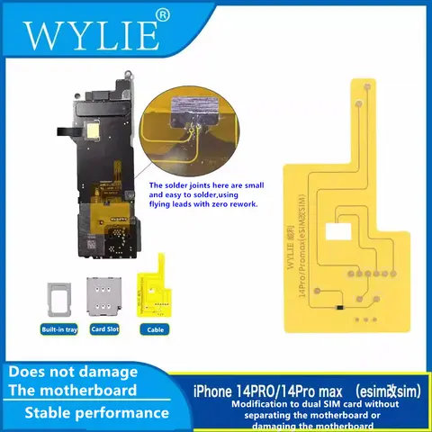 Wylie eSim-Sim 슬롯 트레이(iPhone 14 Pro Max 14ProMax 15 plu 14Plus 단일 SIM-듀얼 SIM 카드 홀더 No N) ‮ 아 ‬ d 분리