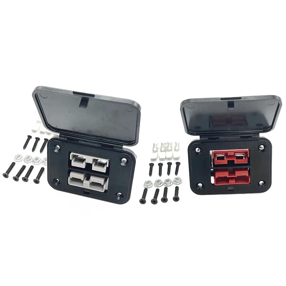 Montagem dupla nivelada para conector Anderson Plug, suporte nivelado, tampa do painel para caravana, iate, 50A, 1pc