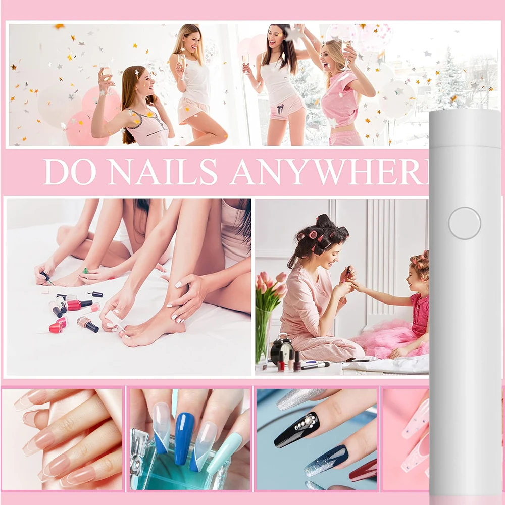 Convenient Rechargeable Nail Dryer UV LED Handheld Lamp Fast Curing All Gel Polish Mini Manicure Tool USB Portable Ligh view 6