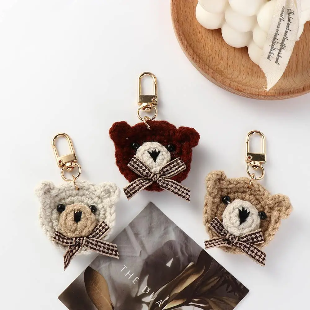 1 Pc Lovely Keychain Wool Schoolbag Pendant Lovable Key Chain Pendant Headphone Case Decoration Jewelry Accessories