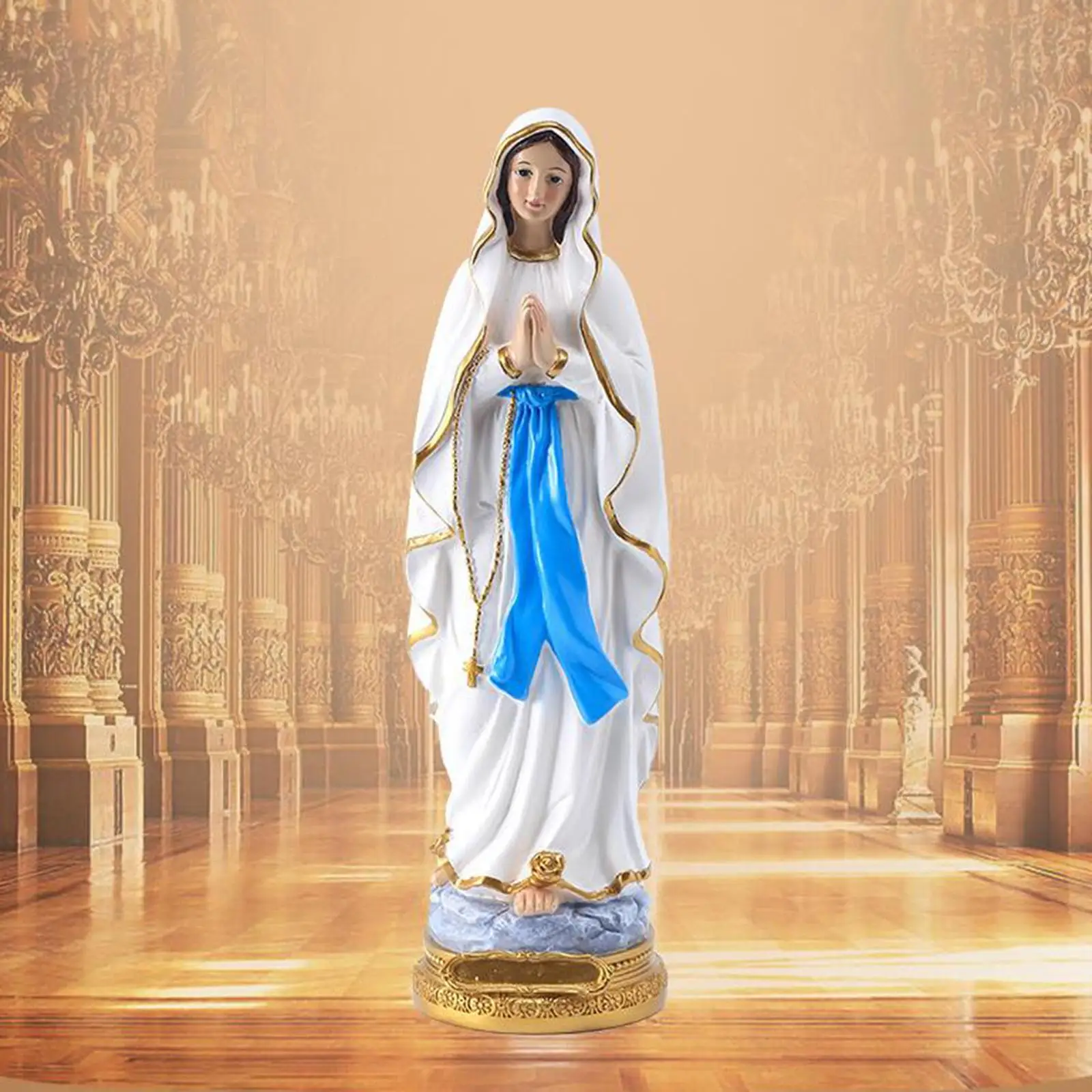 Handmade Praying Madonna Virgin Mary Statue Palms Together Virgin Mary Blessed Art Crafts Catholic for Tabletop Decor Ornaments