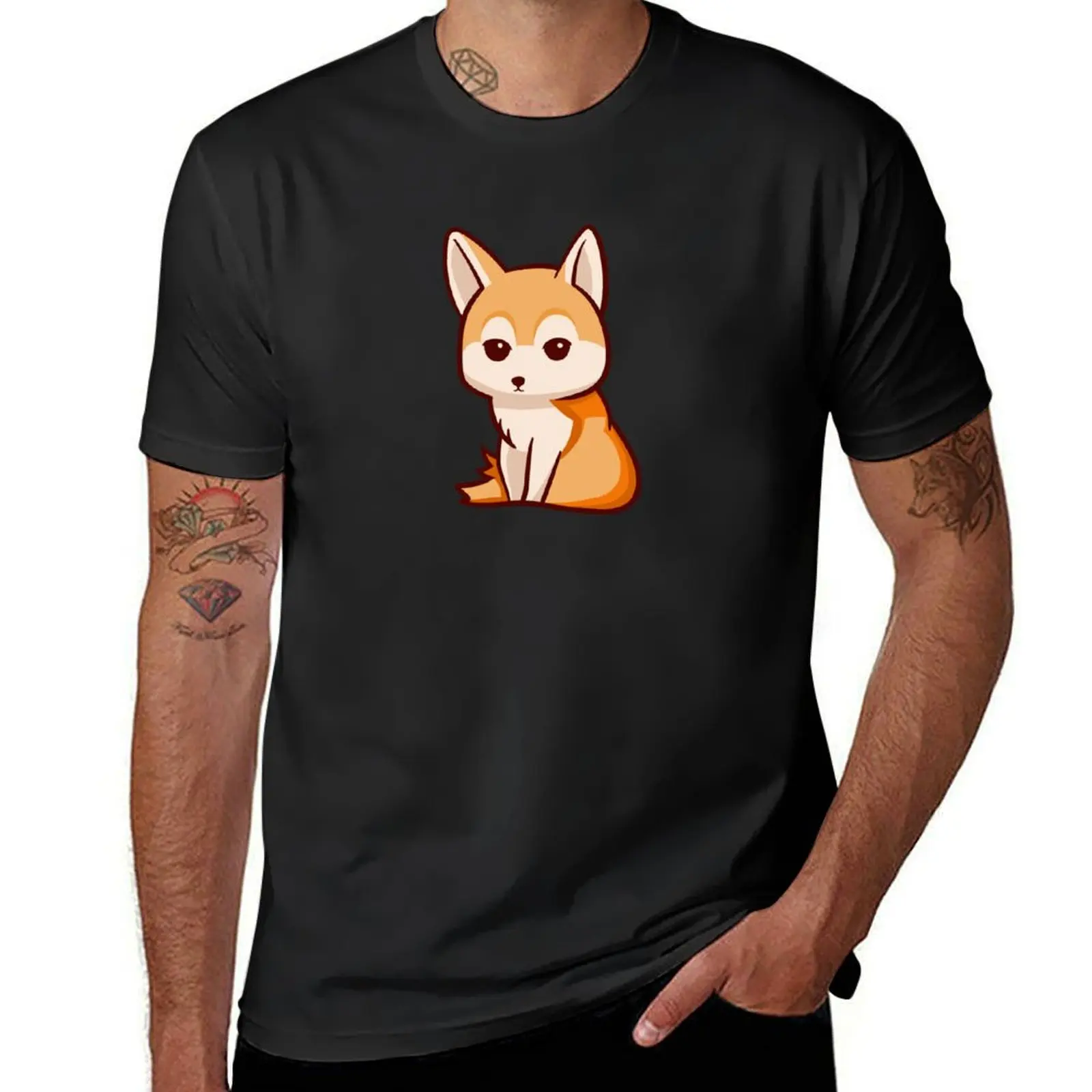 Small Fennec Foxes T-Shirt sweat vintage heavy weight t shirts for men