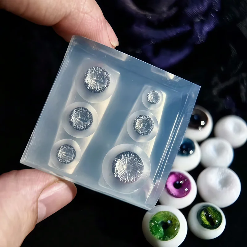 Dunkle Themen-Nagelkunstform, Silikonform für Augapfel-Puppen-Gesicht, 3D-Dekorationen, Krähemasken-Design, Einzelstück, Schönheitswerkzeug – Detail 7