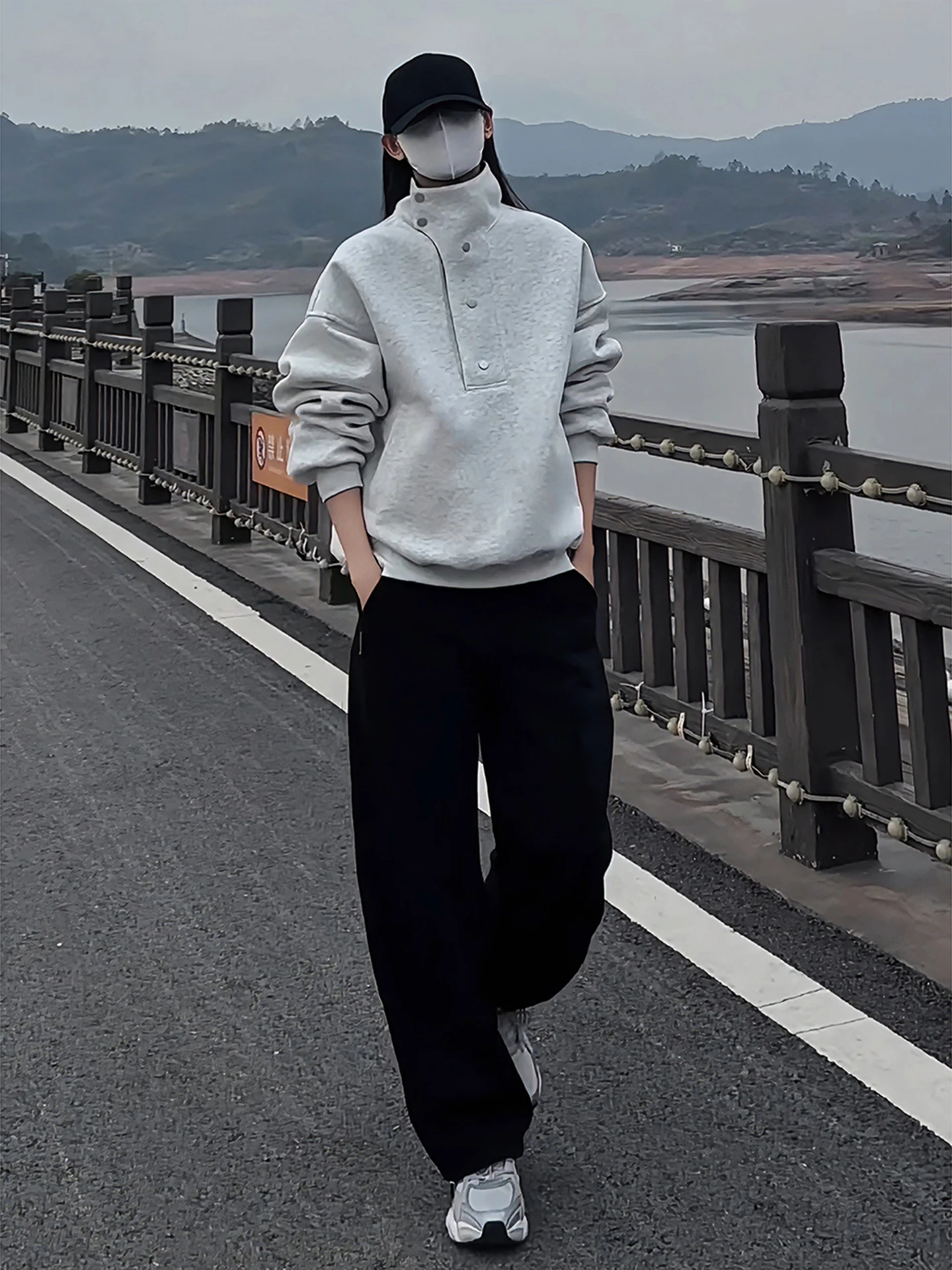 

Мужские повседневные брюки Bla American Sle с широкими штанинами, осенне-зимние, на флисовой подкладке, свободного кроя, прямые, длинные