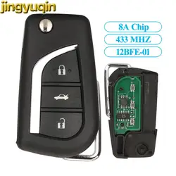 Jingyuqin-Télécommande d'alarme de clé de voiture à 3 boutons, 433 Z, puce 8A successive pour Toyota CAMRY 2015, 2016, RAV4, 2017 Auris, 2018 TOY40, 12BFE-01