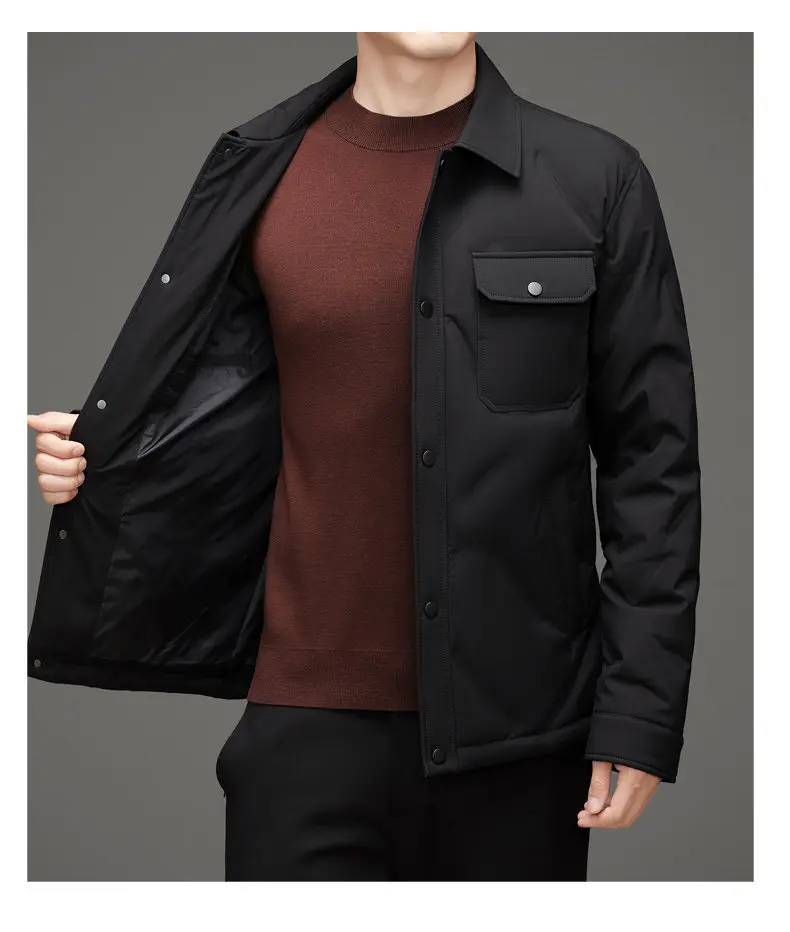 Men's 50% White Duck Down down coat 2026 winter turndown collar warm Down Jackets men fashion light and thin Jacket M-4XL