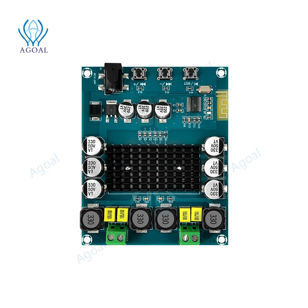 2x120W TPA3116D2 bluetooth 5.0 High Power 2.0 Digital Professional with Tuning Home Power Amplifier Board DC 12-24V