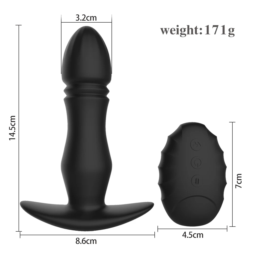 

Bullet remote-controlled silicone vibration telescopic anal plug for couples