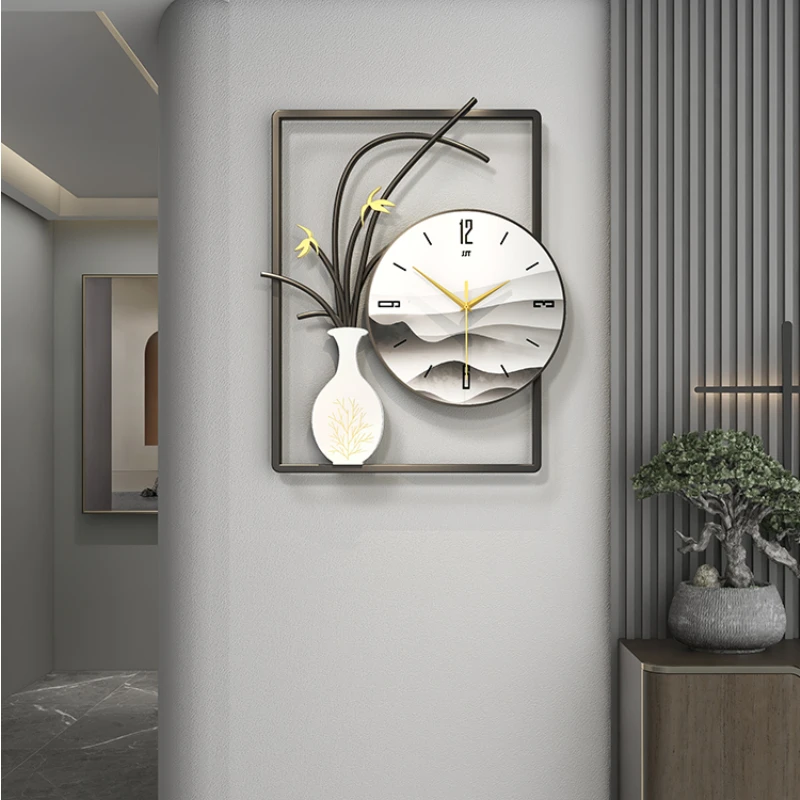 

The New Chinese Style Wall Clock Living Room Is Luxurious, Modern, Simple, Creative, Personalized, Fashionable, Home Time Clock