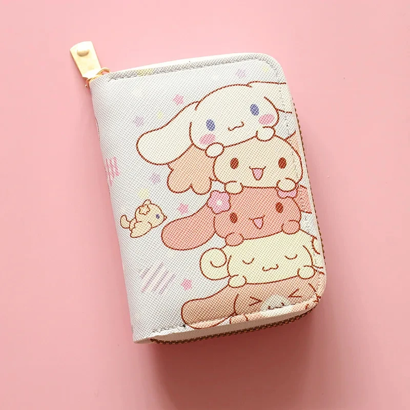 Sanrio Hello Kitty Coin Purse Cinnamoroll My Melody Kuromi Cinnnamoroll Wallet Keychain Bags Card Holder Clutch Pouch Girls Gift