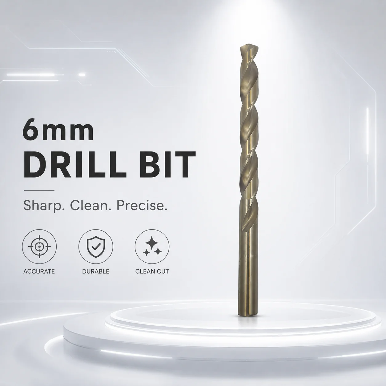 6mm Cobalt HSS Twist Drill Bit Straight Shank Sharp High Hardness Drill Bit for Stainless Steel Wood Plastic DIY Power Tool
