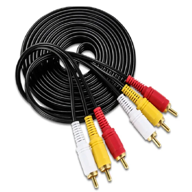 

3RCA Cable set-top box connection cable 3 RCA Male To RCA Plug Splitter 3RCA Adapter Cable Audio TV DVD Video Adapter AV Cable