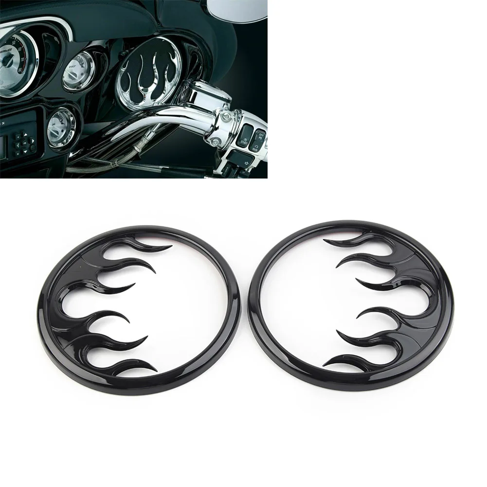 Glossy Black Motorbike Front Speaker Grill Trim Cover For Harley Electra Glide FLJTCU FLHX FLHXS FLHTK 2014-2022