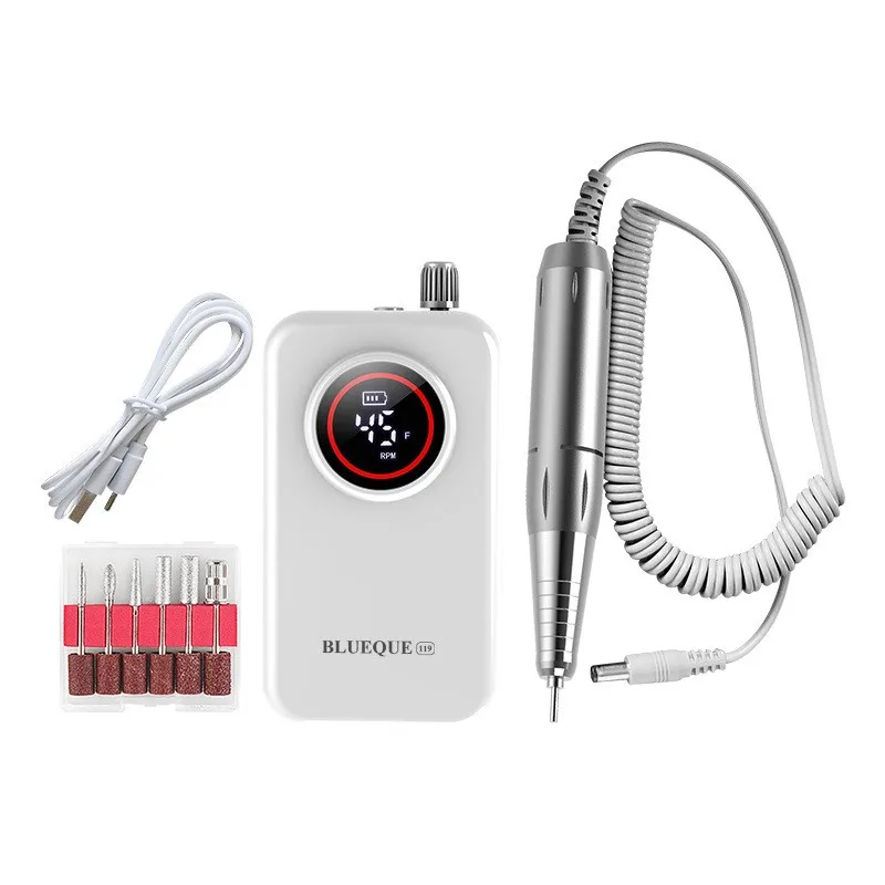 Beauty Rechargeable Electric Nail Polisher Portable Low-Noise Nail Grinder With Display Screen Low-Noise
