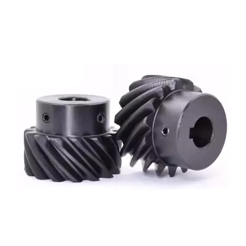 1pcs Helical Gear 1 Mod 15 Teeth 45 Degree Left Right Rotation Gear Bore 5 6 6.35 8 10mm 45# Steel Hardening Blackened