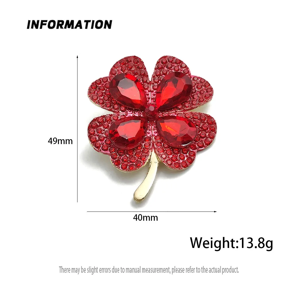 بروش أزياء البرسيم حجر الراين، شارة حقيبة ممتعة، دبوس طية صدر السترة للرجال والنساء معاطف وبدلات، هدية مثالية للأصدقاء #2