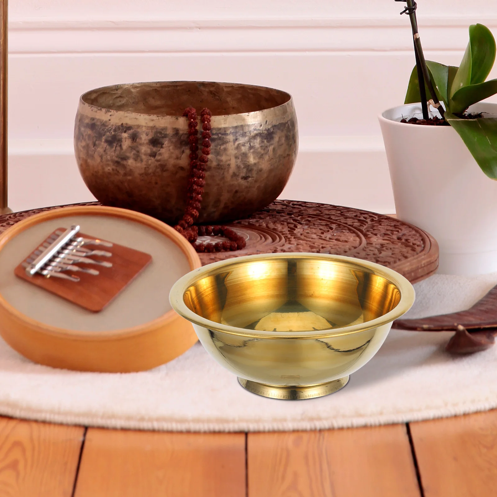 

Small Copper Bowls Decorative Tibetan Plate Water Offering Bowl for Meditation Ritual Worship Use Buddhist Bowls