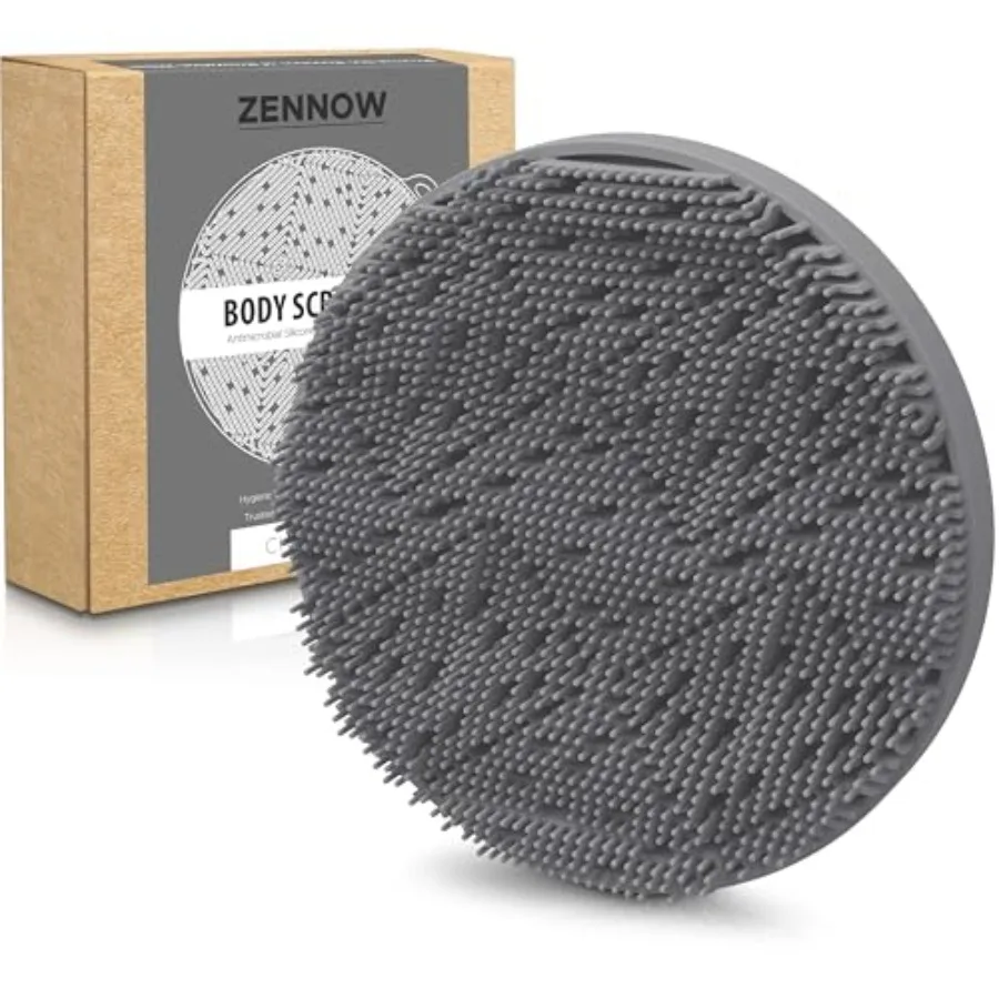 

Silicone Body Scrubber - Loop Fin Bristles Loofah for Gentle Exfoliating and Lathering with Body Scrub and Wash, Durable and Hy