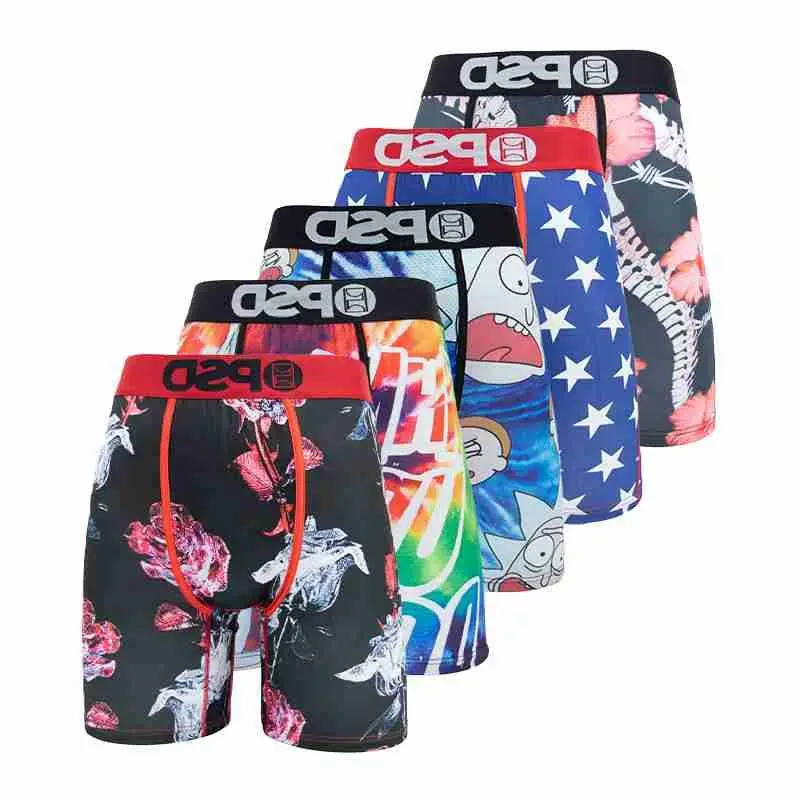 5PCS Sexy Men Underwear Boxer Cueca Male Panties Lingerie Men Underpants Boxershorts Boxerbriefs  Size  Briefs