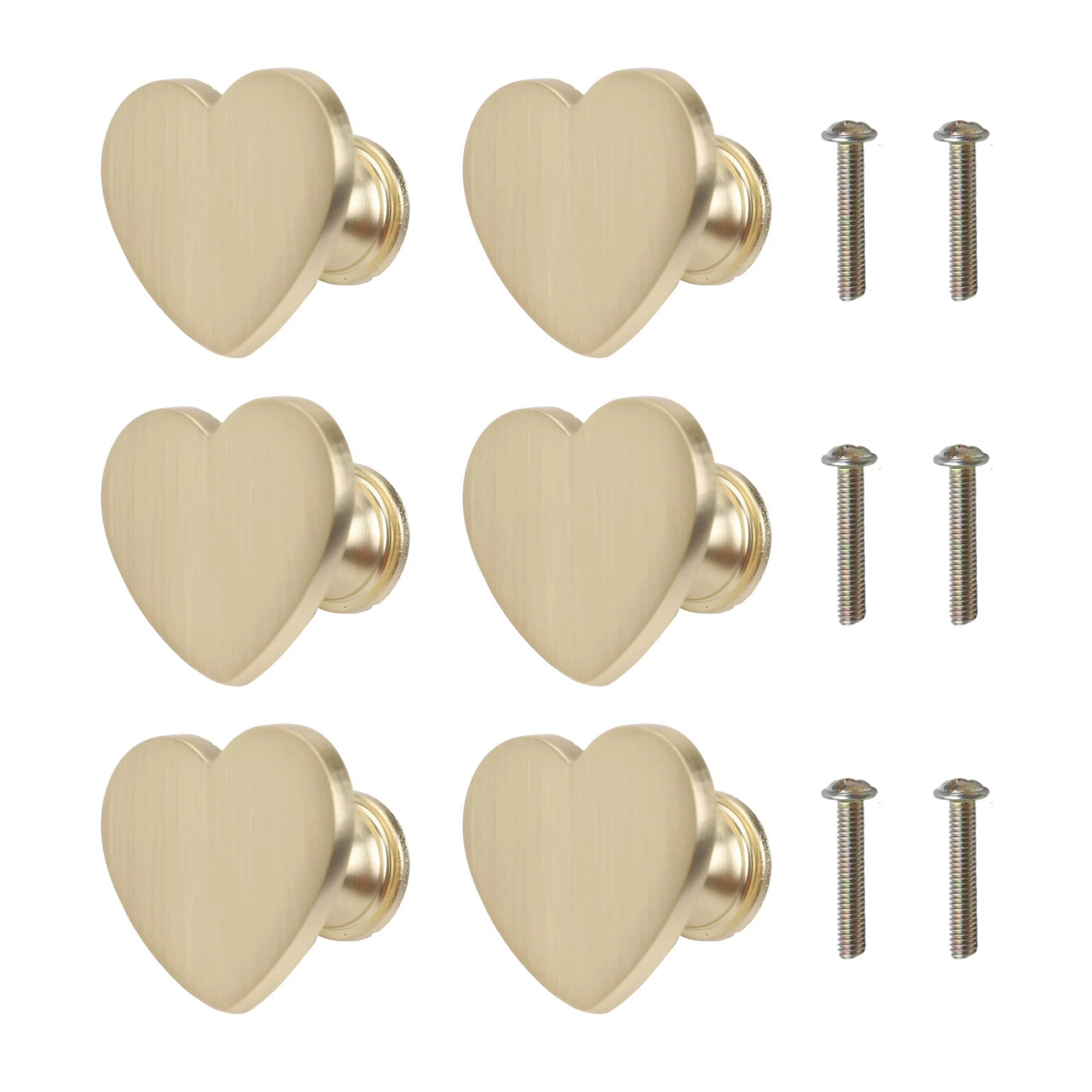 

Heart Shaped Zinc Alloy Cabinet Knobs Set of 6 for Drawers Doors Closets Includes Screws for Easy Installation