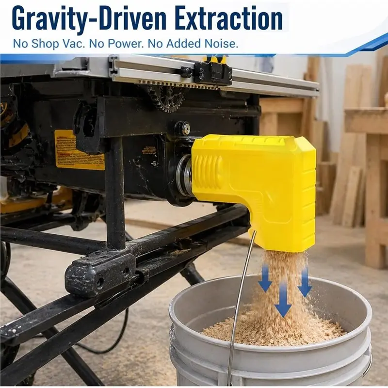 M11K-For Workshop Compatible Table Saw Dust Collector Adapter, 2.05 Inch Gravity-Powered Dust Port Attachment Shop Vacuum Fitmen
