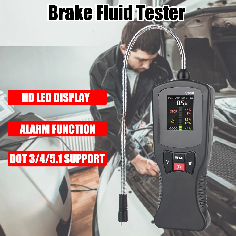 

With LED Indicator Digital Liquid Detection Universal Portable Car Brake Fluid Tester DOT3 DOT4 DOT5.1 Oil Test High Precision