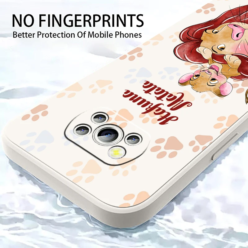 Cute Disney Lion King Liquid Left Rope For Xiaomi Mi Poco X6 X5 X4 X3 M6 M5 M5S M4 M3 F5 F4 F3 Pro 5G Cover Phone Case image 5