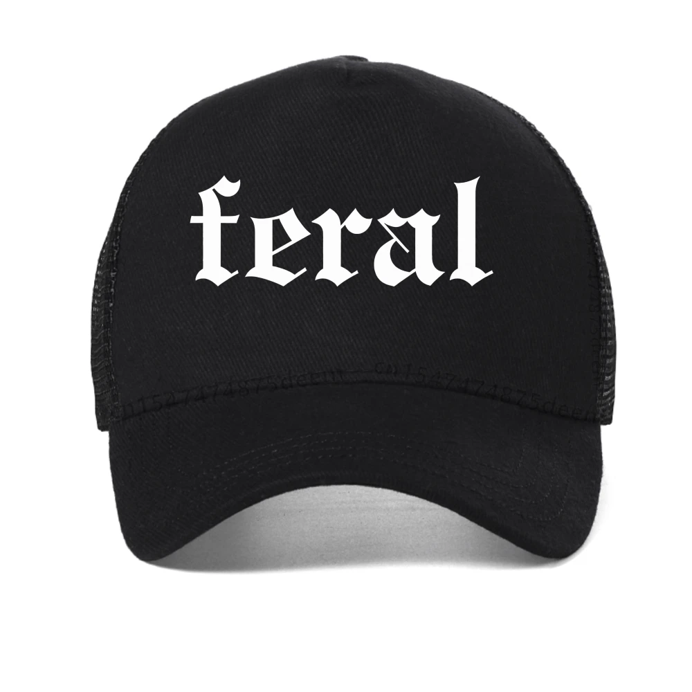 

Feral baseball cap Unisex Funny Graphic print caps fashion Casual Streetwear mesh cool Snapback hats outdoor sun trucker hat