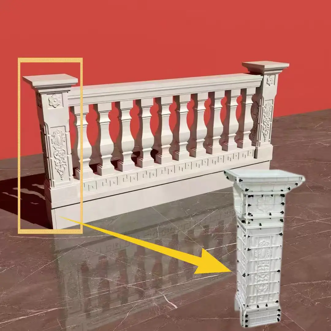 (Exclusivamente para usar con nuestros barandillas) Columnas espaciadoras que se pueden combinar con barandillas de 84 cm, 90 cm, 96 cm y 108 cm de altura, moldes de pilares, hechos de material abdominal, específicamente para hormigón y cemento, fácil de desmoldar, antiadherente, una sola vez